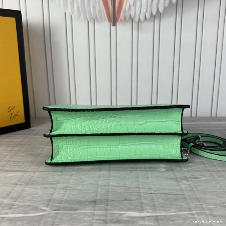 Affordable Mini Green Peekaboo Bag Leather Fendi Cut Crocodile In 0808
